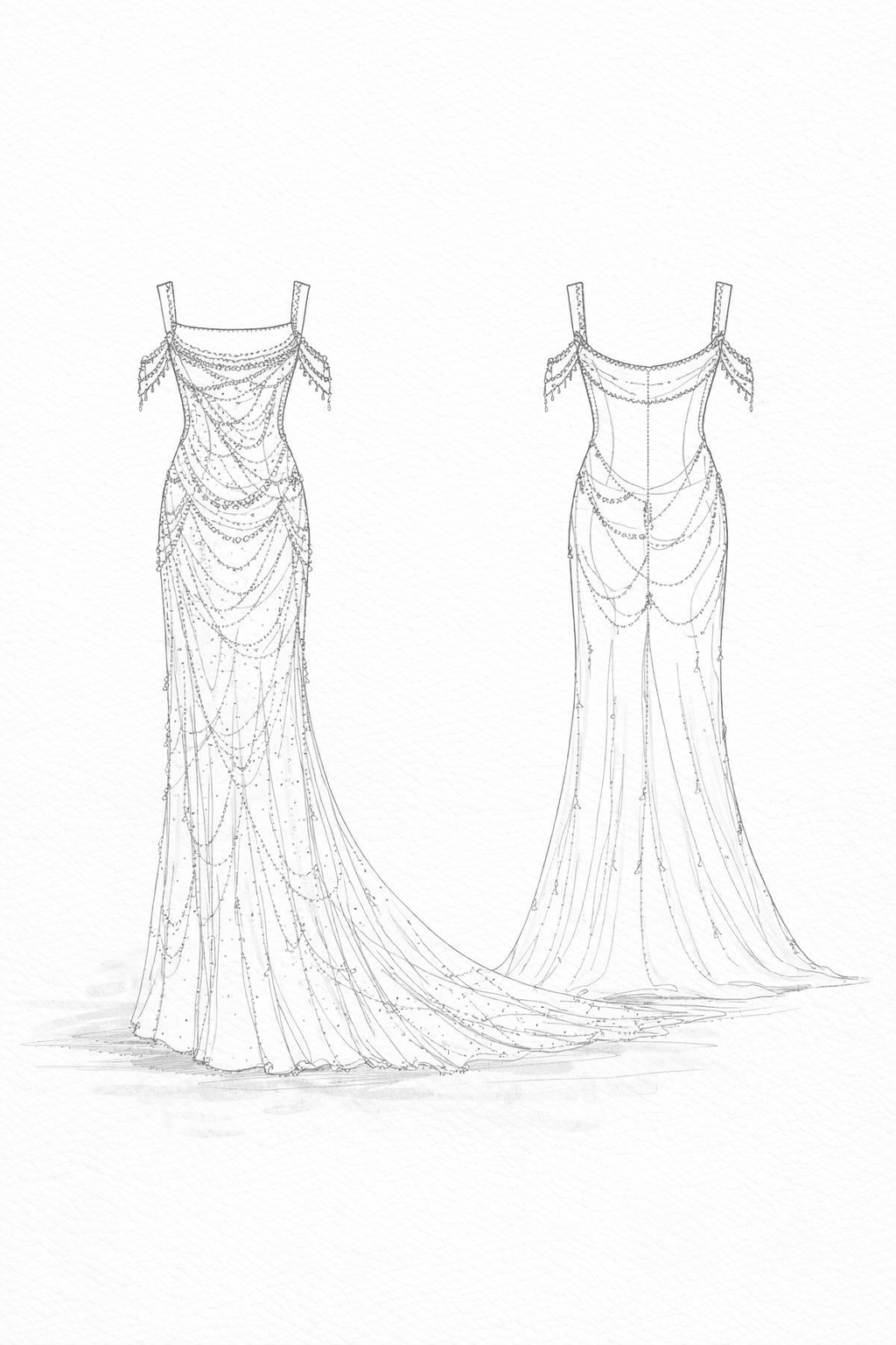 Technical flat drawing