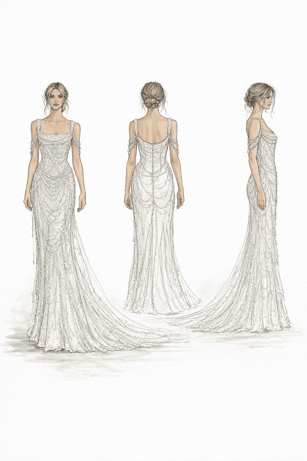 Front, back and side views